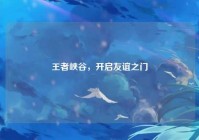 王者峡谷，开启友谊之门