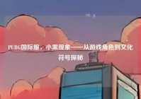 PUBG国际服，小黑现象——从游戏角色到文化符号探秘