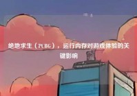 绝地求生（PUBG），运行内存对游戏体验的关键影响
