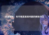 全面解析，和平精英黑屏问题的解除方法