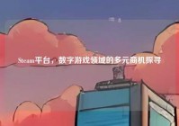 Steam平台，数字游戏领域的多元商机探寻