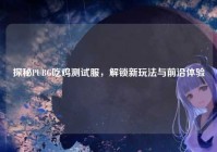 探秘PUBG吃鸡测试服，解锁新玩法与前沿体验