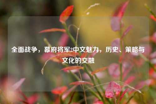 全面战争，幕府将军2中文魅力，历史、策略与文化的交融