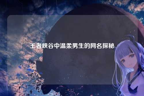 王者峡谷中温柔男生的网名探秘